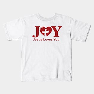 JOY - Jesus Loves You (Burgandy) Kids T-Shirt